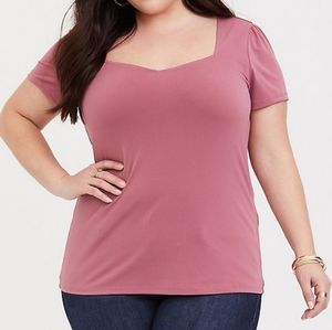 NWOT Torrid 4X dusty rose sweetheart blouse